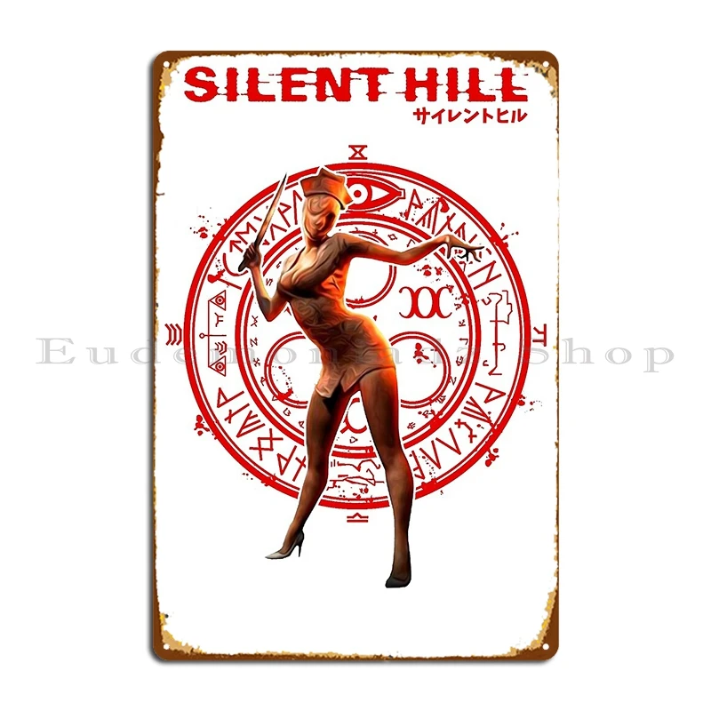 Vintage Home Cinema - Poster in Metallo Silent Hill Nurse,