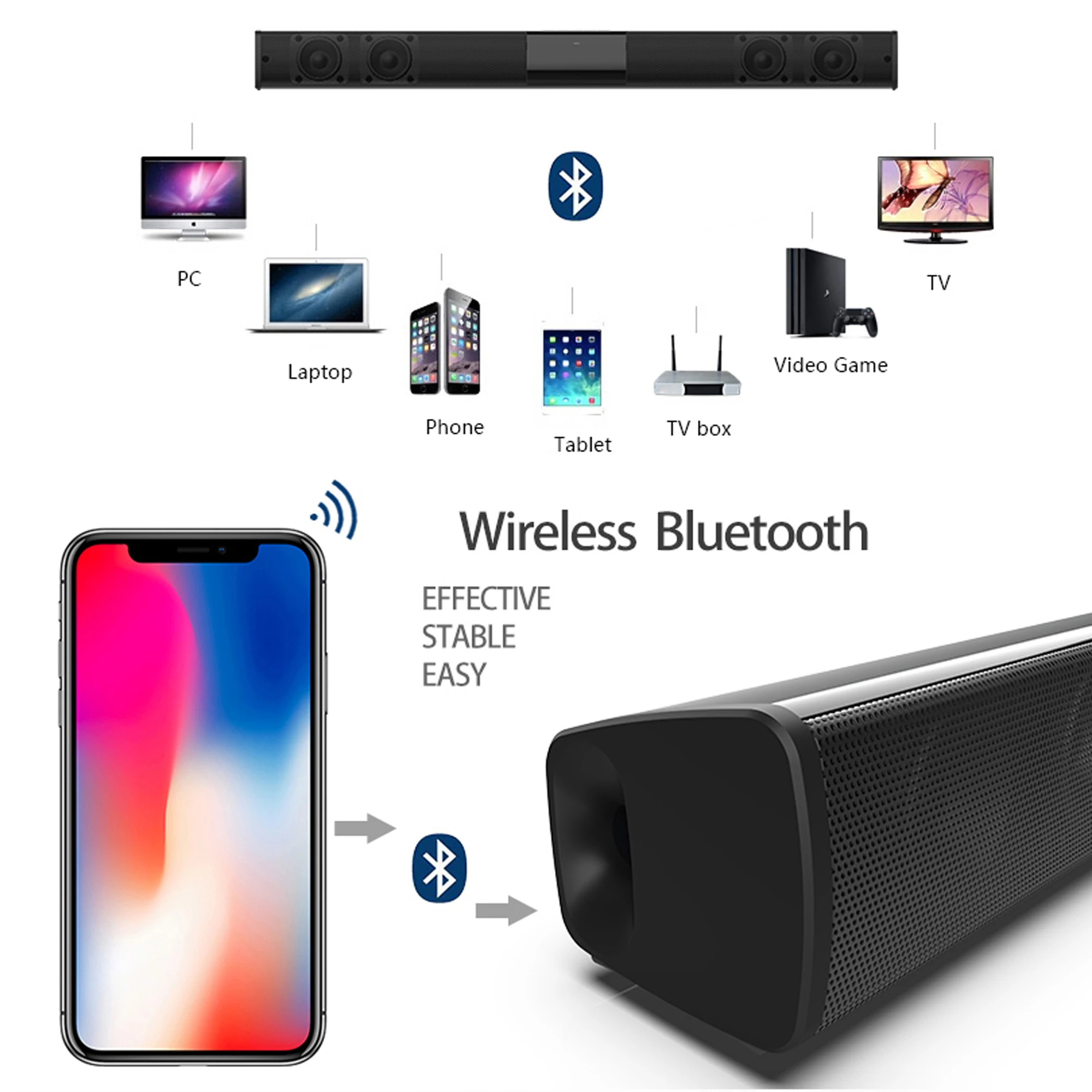 Soundbar ad alta potenza da 40 - Home Cinema Wireless Speakers recensione e prezzo